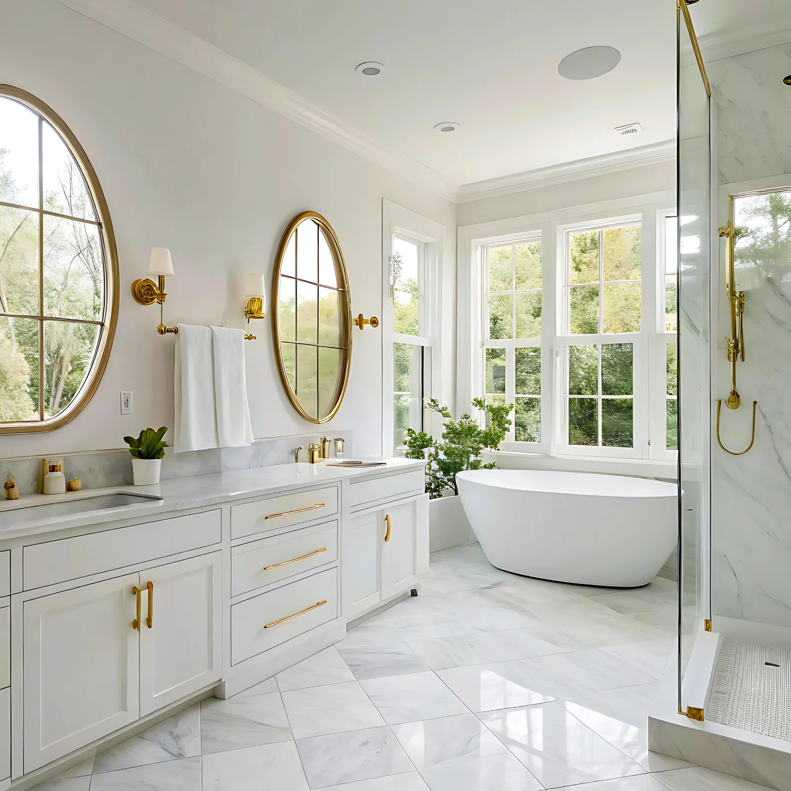 Primary bath — freestanding tub