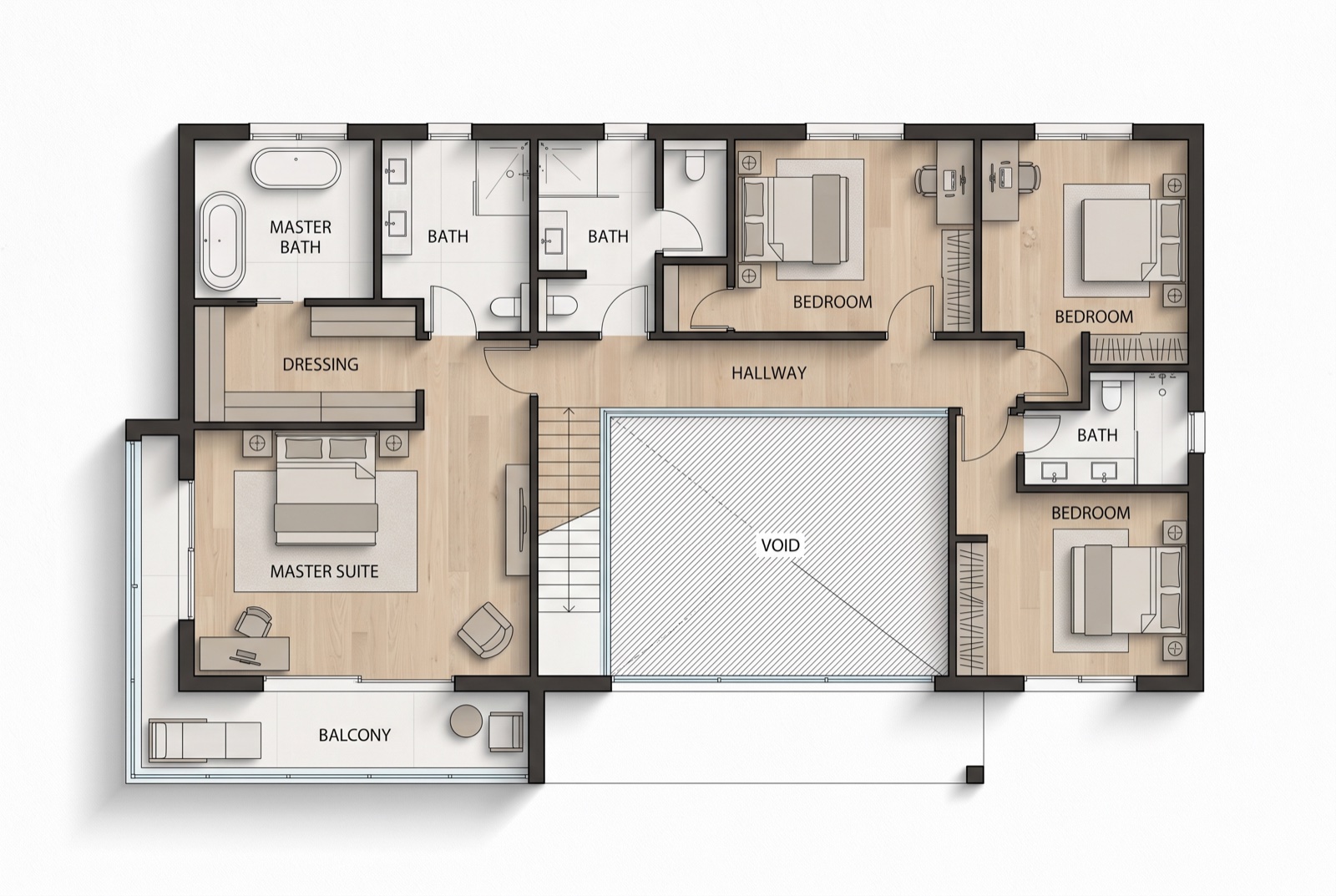 Upper floor floor plan